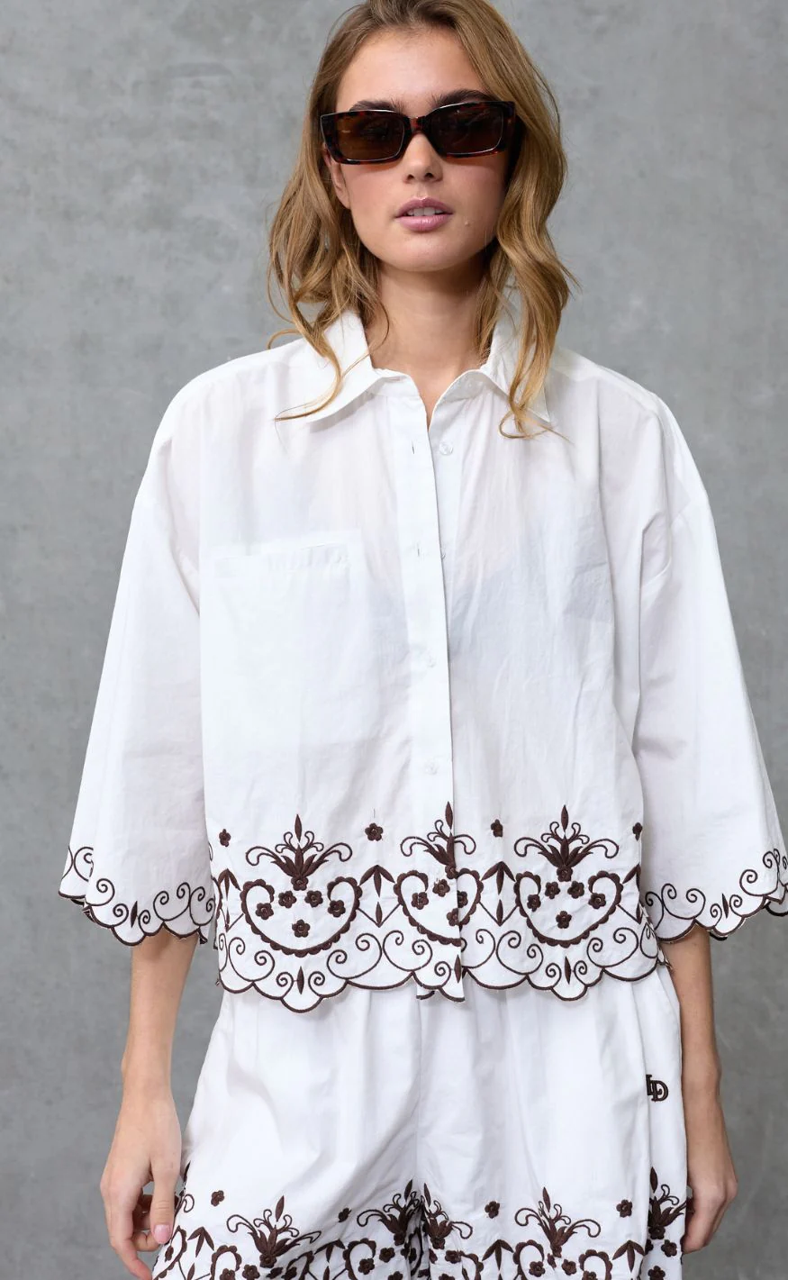 Love & Divine Skjorte - Love1546 - White/Brown - Image 3