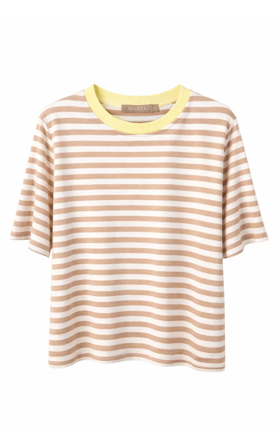 Marta Du Chateau T-shirt -  Jamila - Beige33/Yellow7